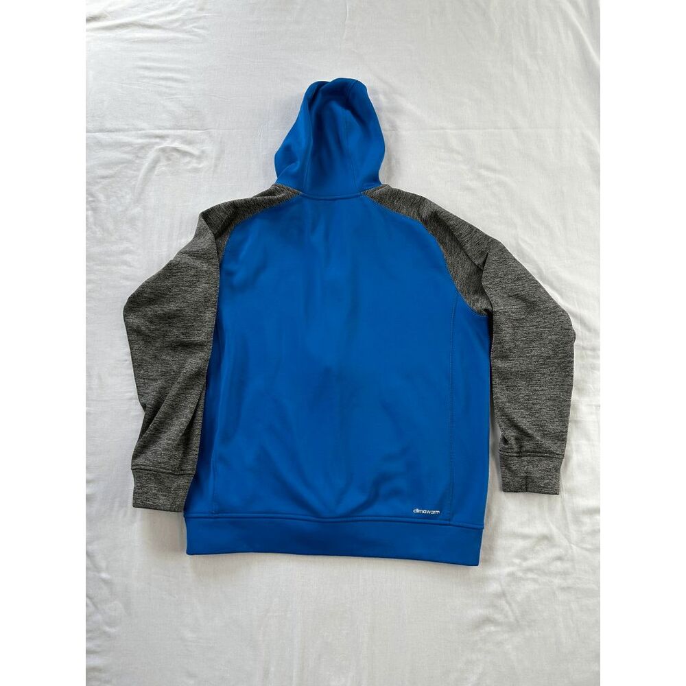 Men's Adidas Zip Up Jacket with Hood, Size Large, Blue/Gray Athletic, Fall - Picture 5 of 8